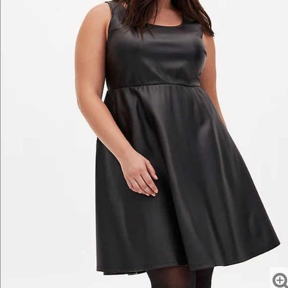 torrid Dresses & Skirts - NWT TORRID BLACK FAUX LEATHER SKATER DRESS